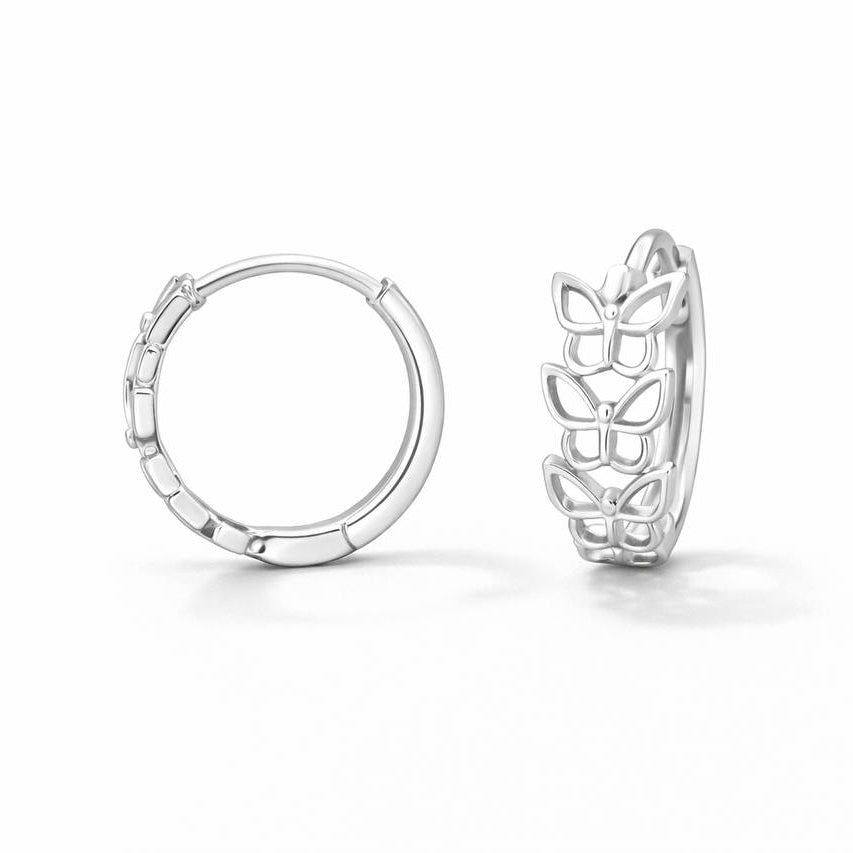 Triple Butterfly Earrings — 925 Sterling Silver