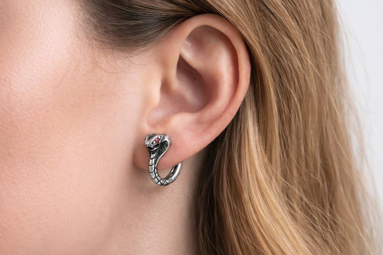 Serpente Earrings — 925 Sterling Silver