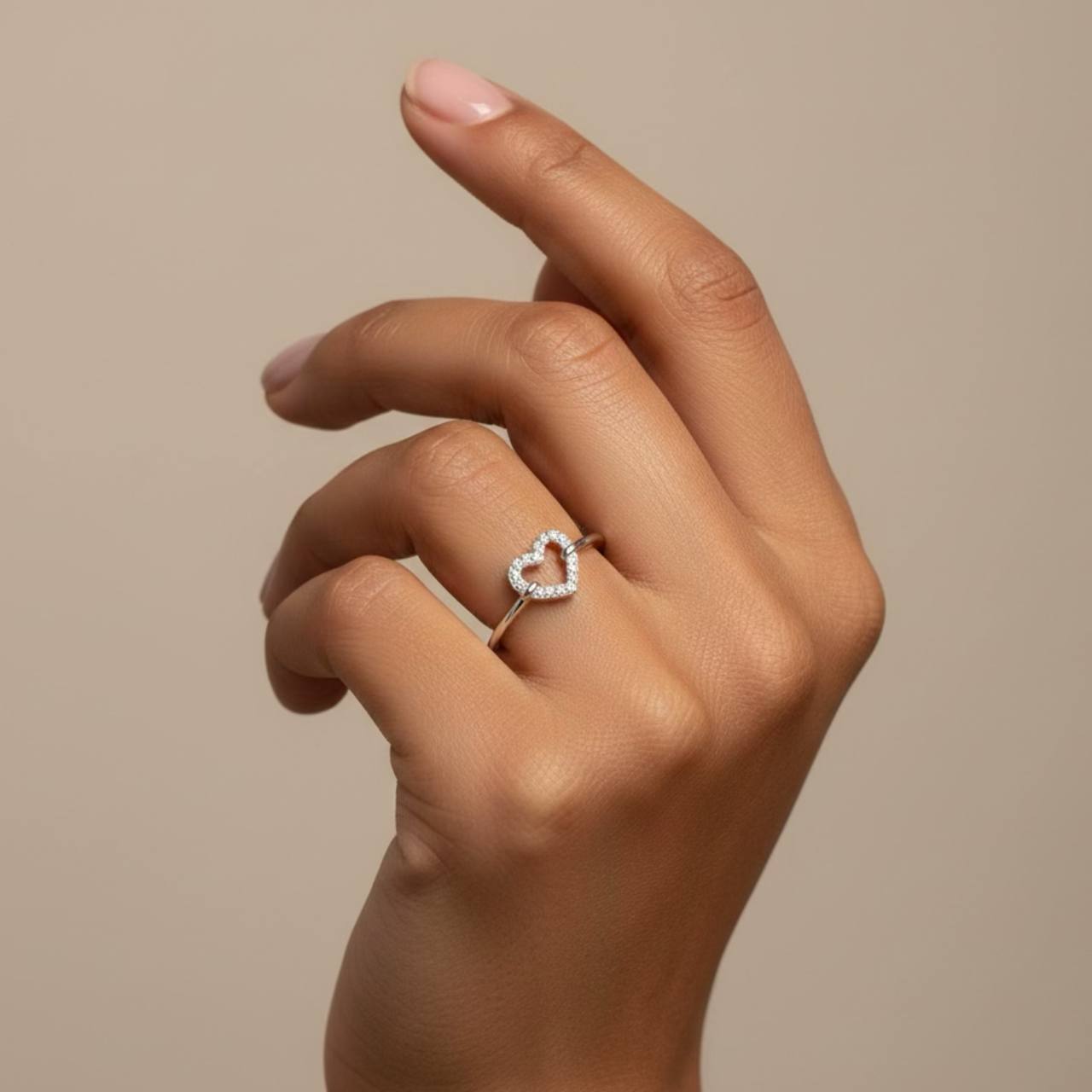 Amora Open Heart Ring — 925 Sterling Silver