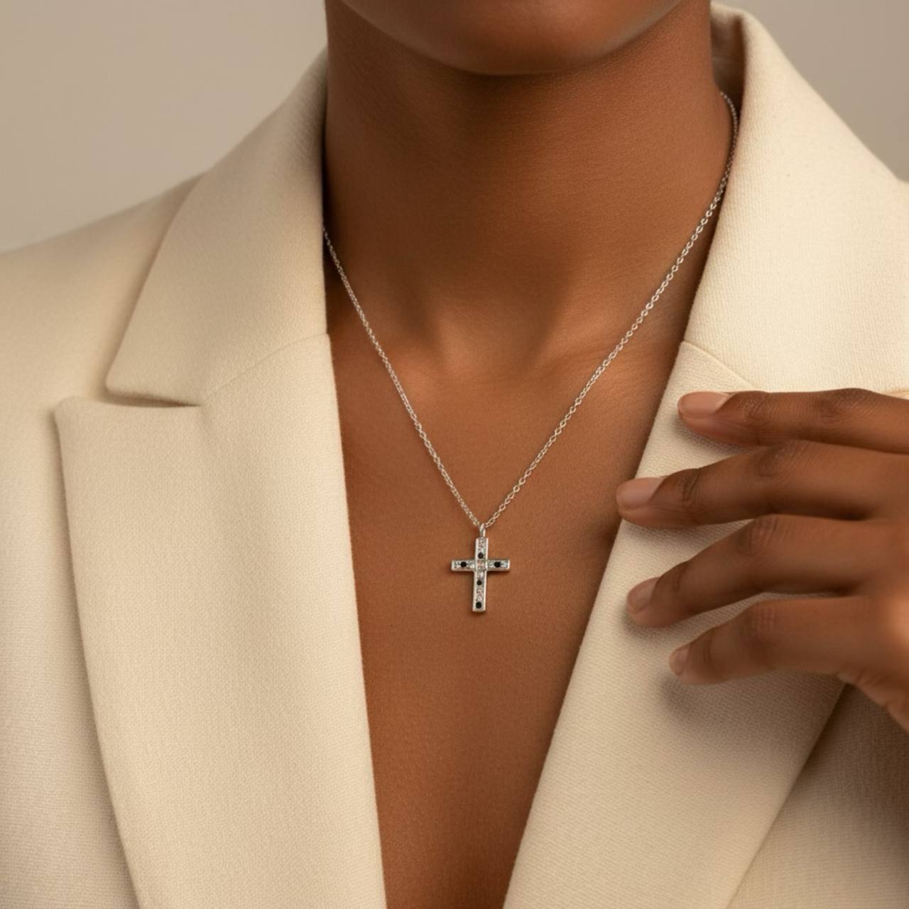 Aurelia Cross Necklace — 925 Sterling Silver