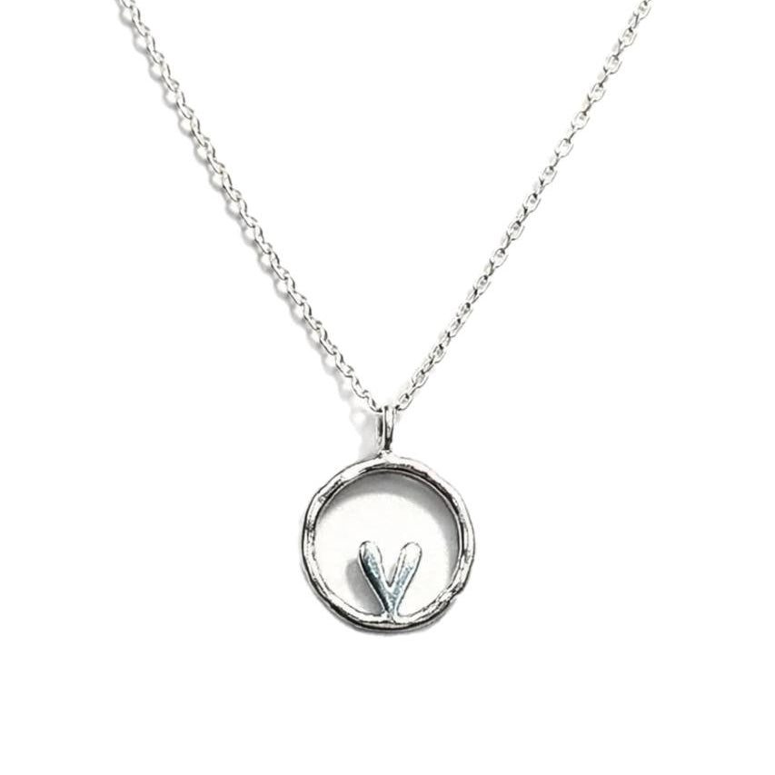 Open Heart Circle Necklace — 925 Sterling Silver
