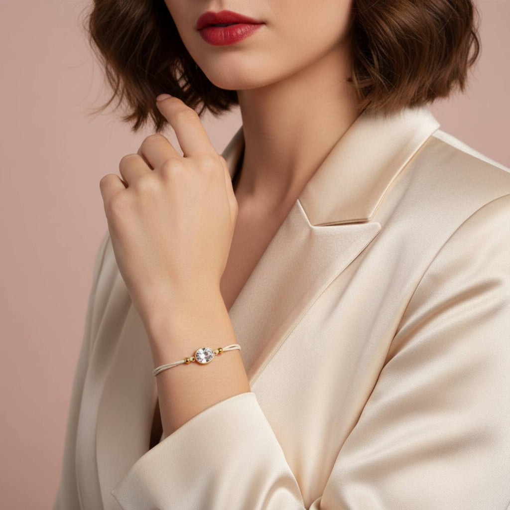 Elara Oval Cord Bracelet — Gold Plated 925 Sterling Silver