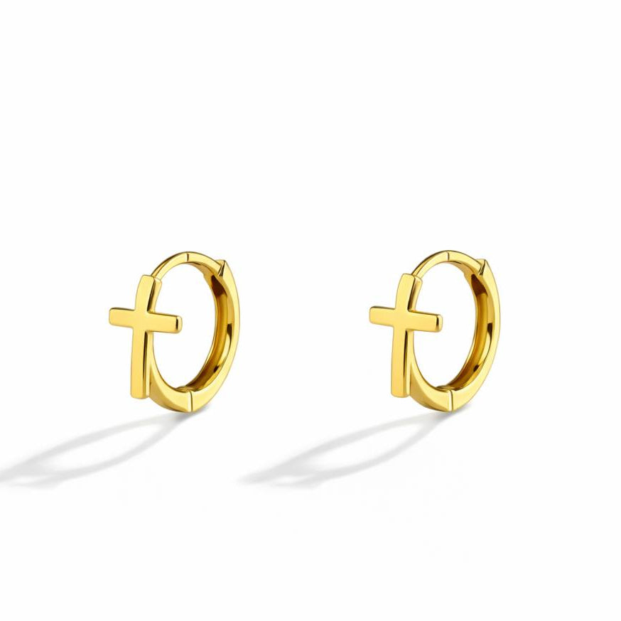 Aurelia Cross Earrings — Gold Plated 925 Sterling Silver