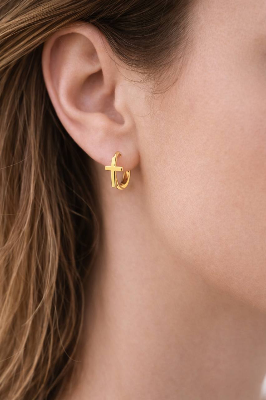 Aurelia Cross Earrings — Gold Plated 925 Sterling Silver